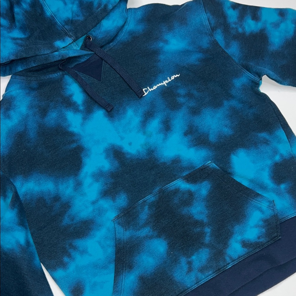 Champion Unisex Blue Tie-Dye Sweater Womens size Small - Picture 4 of 8